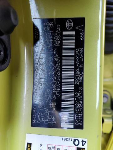 JTNKARJE5GJ503771 - 2016 TOYOTA SCION IM Sarı foto 12