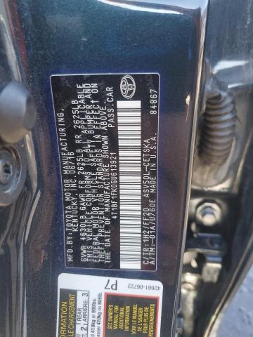 4T1BF1FK0GU613921 - 2016 TOYOTA CAMRY LE BLUE photo 12