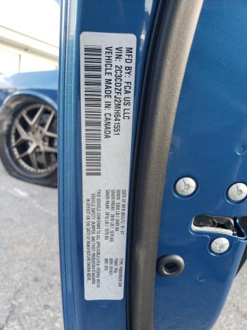 2C3CDZFJ2MH641551 - 2021 DODGE CHALLENGER R/T SCAT PACK BLUE photo 13