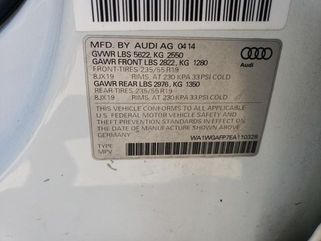 WA1WGAFP7EA110328 - 2014 AUDI Q5 PRESTIGE WHITE photo 13