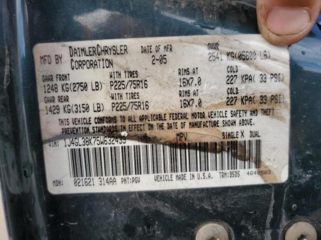 1J4GL38K75W632439 - 2005 JEEP LIBERTY RENEGADE 青色 照片 14