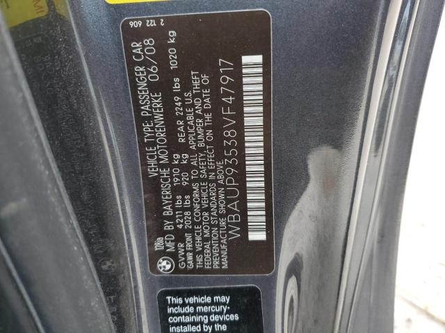 WBAUP93538VF47917 - 2008 BMW 128 I GRAY photo 13