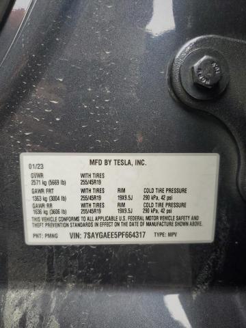 7SAYGAEE5PF664317 - 2023 TESLA MODEL Y Grafit foto 13