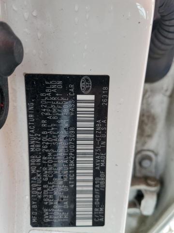 4T1C11BK2PU075098 - 2023 TOYOTA CAMRY LE 白色 照片 12