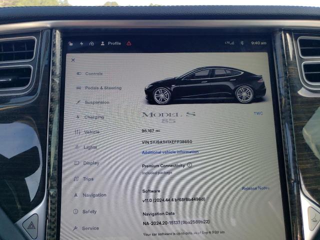 5YJSA1H1XEFP38650 - 2014 TESLA MODEL S Czarny zdjęcie 9