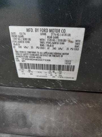 1FM5K8DH4GGC73308 - 2016 FORD EXPLORER XLT Yaşıl foto 13