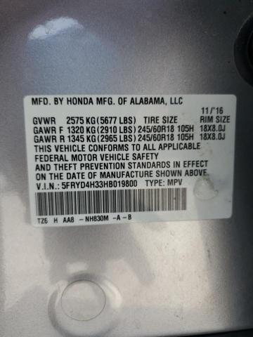 5FRYD4H33HB019800 - 2017 ACURA MDX SILVER photo 13