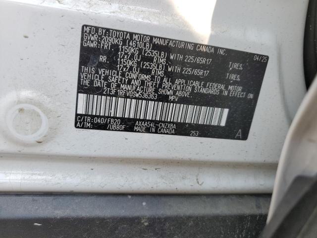 2T3F1RFV0SW536363 - 2025 TOYOTA RAV4 LE WHITE photo 13