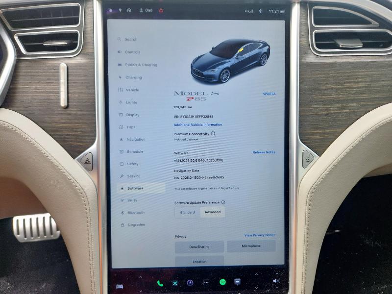 5YJSA1H11EFP32848 - 2014 TESLA MODEL S GRAY photo 9