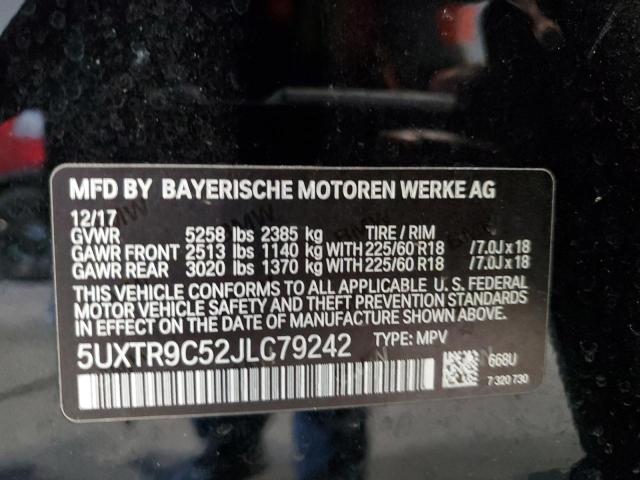 5UXTR9C52JLC79242 - 2018 BMW X3 XDRIVE30I BLACK photo 13