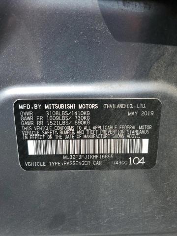 ML32F3FJ1KHF16855 - 2019 MITSUBISHI MIRAGE G4 ES 灰色 照片 12
