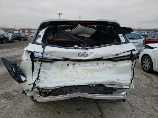 5N1DL1GS6NC333438 - 2022 INFINITI QX60 SENSORY WHITE photo 6