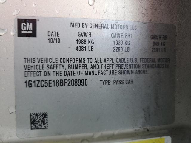 1G1ZC5E18BF208990 - 2011 CHEVROLET MALIBU 1LT TAN photo 12