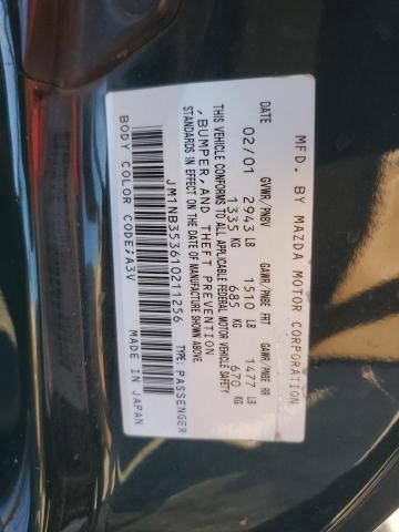 JM1NB353610211256 - 2001 MAZDA MX-5 MIATA BASE GREEN photo 12