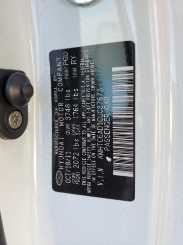 KMHTC6AD1CU037673 - 2012 HYUNDAI VELOSTER WHITE photo 12