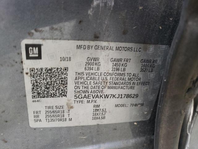 5GAEVAKW7KJ178629 - 2019 BUICK ENCLAVE ESSENCE Серебристый фото 13