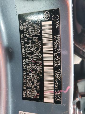 JTDEPMAE4MJ178660 - 2021 TOYOTA COROLLA LE 蓝色 照片 13