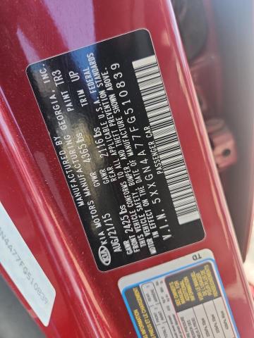 5XXGN4A77FG510839 - 2015 KIA OPTIMA EX RED photo 12