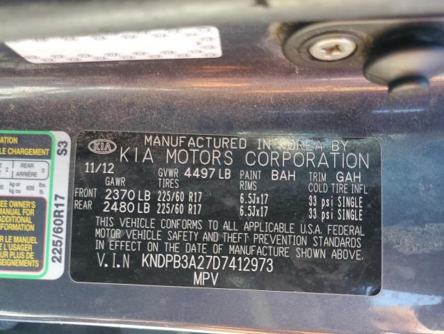 KNDPB3A27D7412973 - 2013 KIA SPORTAGE BASE BLUE photo 12