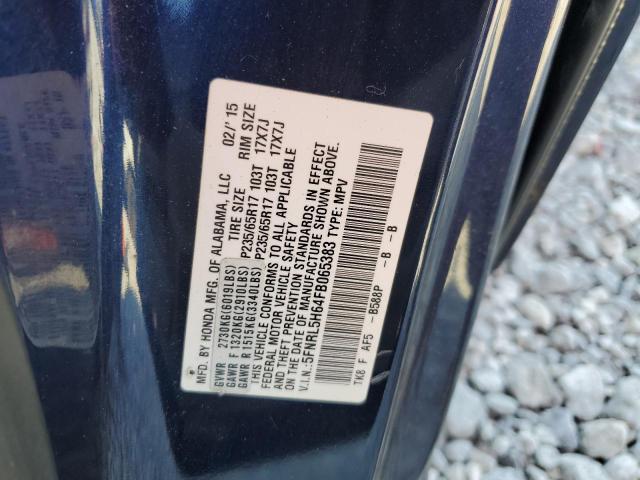 5FNRL5H64FB065383 - 2015 HONDA ODYSSEY EXL BLUE photo 14