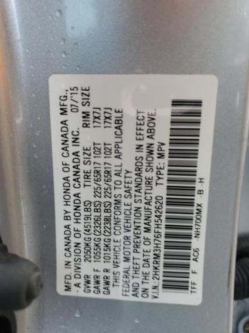 2HKRM3H76FH542620 - 2015 HONDA CR-V EXL SILVER photo 13