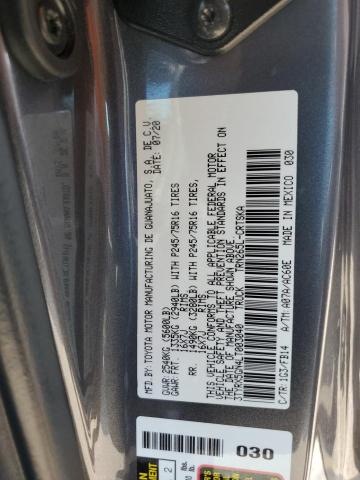 3TYRX5GN4LT003040 - 2020 TOYOTA TACOMA ACCESS CAB 灰色 照片 12