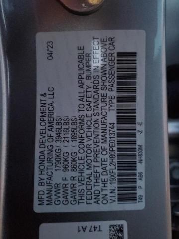 19XFL2H80PE013744 - 2023 HONDA CIVIC SPORT ნაცრისფერი ფოტო 13