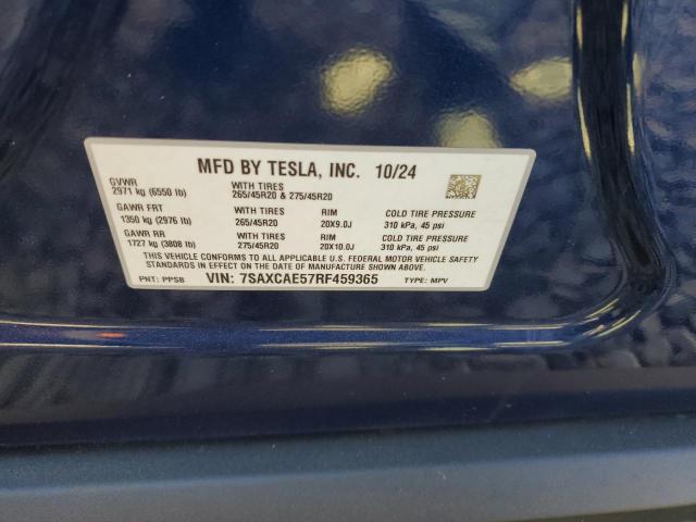 7SAXCAE57RF459365 - 2024 TESLA MODEL X BLUE photo 14