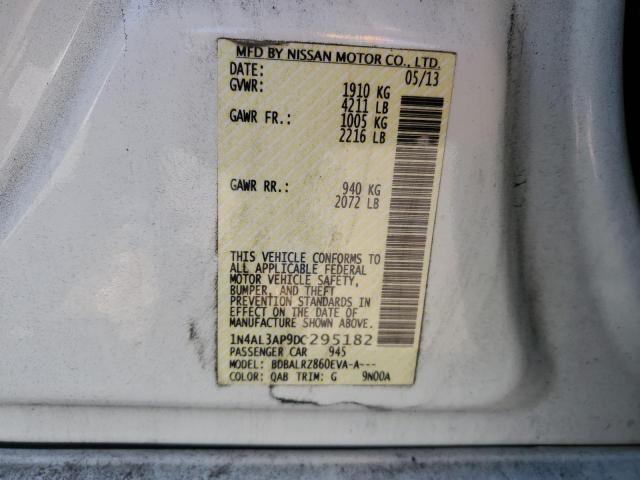 1N4AL3AP9DC295182 - 2013 NISSAN ALTIMA 2.5 WHITE photo 12