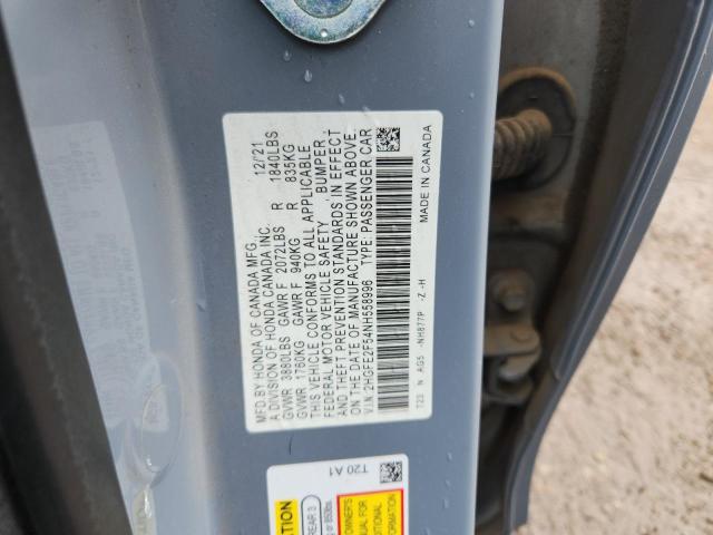 2HGFE2F54NH558996 - 2022 HONDA CIVIC SPORT Blau Foto 12