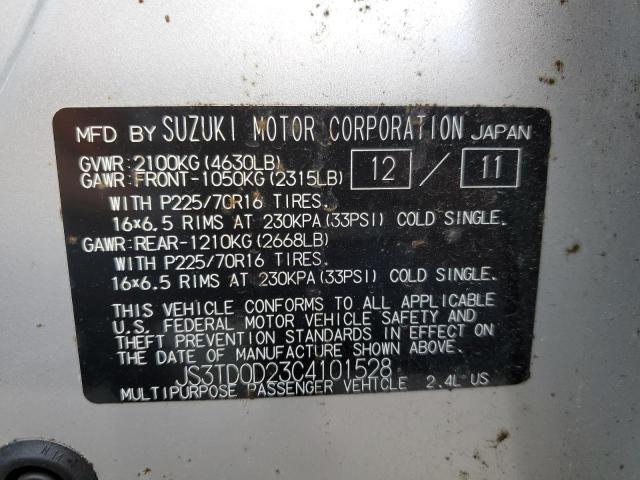 JS3TD0D23C4101528 - 2012 SUZUKI VITARA PREMIUM SILVER photo 13