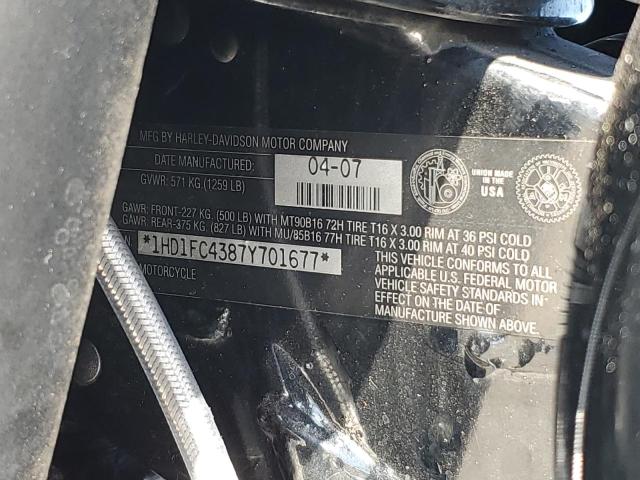 1HD1FC4387Y701677 - 2007 HARLEY-DAVIDSON FLHTCUI 灰色 照片 10