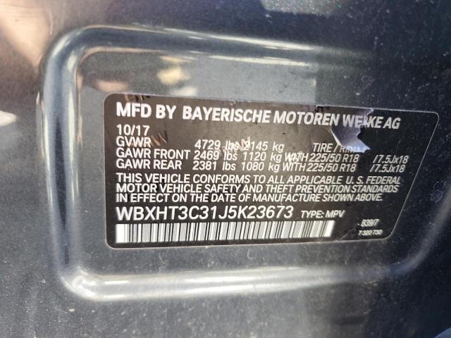 WBXHT3C31J5K23673 - 2018 BMW X1 XDRIVE28I 灰色 照片 12