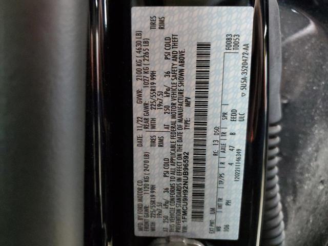 1FMCU9H92NUB96592 - 2022 FORD ESCAPE SEL BLACK photo 14