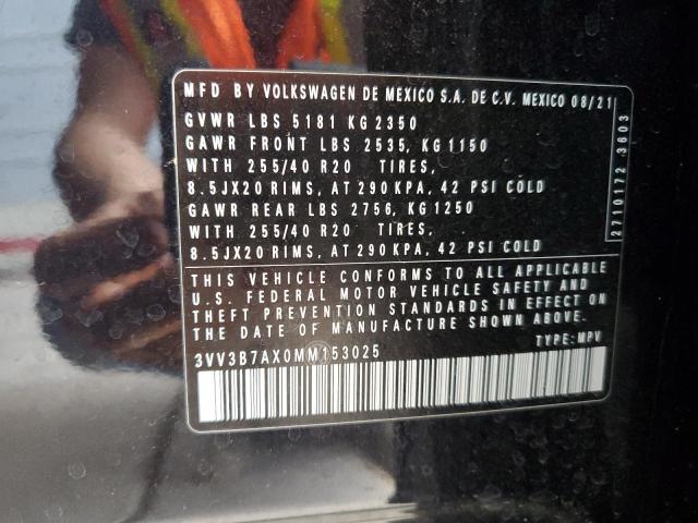 3VV3B7AX0MM153025 - 2021 VOLKSWAGEN TIGUAN SE BLACK photo 14