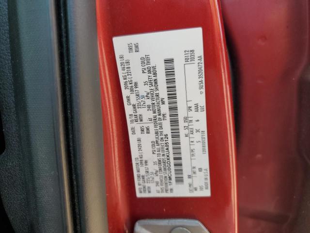 1FMCU0GDXKUA05126 - 2019 FORD ESCAPE SE BURGUNDY photo 13