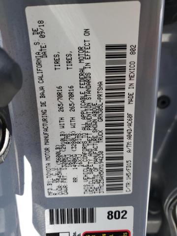 3TMCZ5AN5KM194230 - 2019 TOYOTA TACOMA DOUBLE CAB Gümüş foto 12