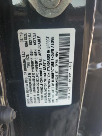 7FARW1H86KE022177 - 2019 HONDA CR-V EXL BLACK photo 13