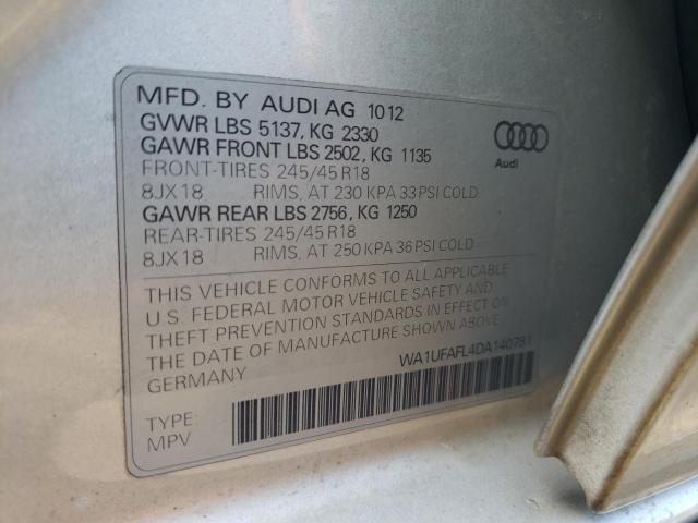 WA1UFAFL4DA140781 - 2013 AUDI A4 ALLROAD PREMIUM PLUS SILVER photo 12