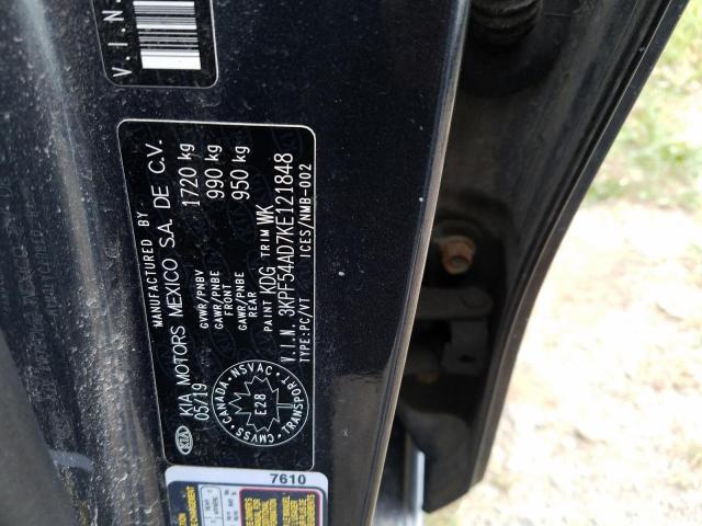 3KPF54AD7KE121848 - 2019 KIA FORTE EX გრაფიტი ფოტო 12