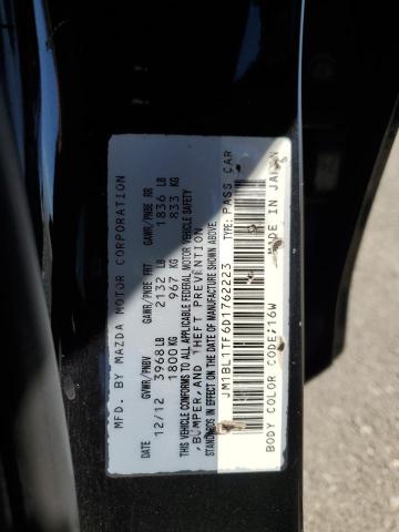 JM1BL1TF6D1762223 - 2013 MAZDA 3 I BLACK photo 12