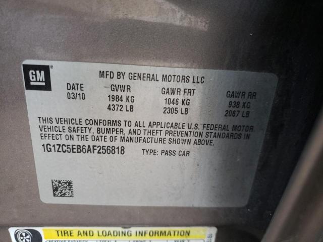 1G1ZC5EB6AF256818 - 2010 CHEVROLET MALIBU 1LT 灰色 照片 12