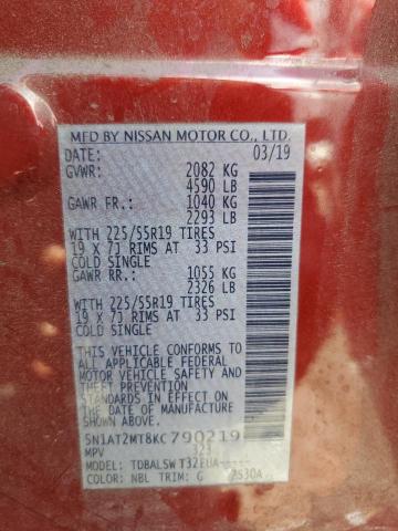 5N1AT2MT8KC790219 - 2019 NISSAN ROGUE S Qırmızı foto 13