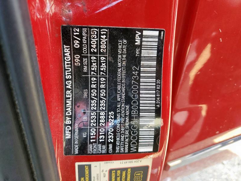 WDCGG5HB0DG007342 - 2013 MERCEDES-BENZ GLK 350 RED photo 14