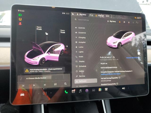 5YJ3E1EA6KF317033 - 2019 TESLA MODEL 3 BLACK photo 9