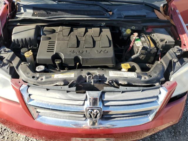 2D4RN5DX8AR128638 - 2010 DODGE GRAND CARAVAN SXT BURGUNDY photo 12