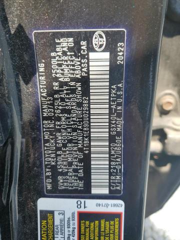 4T1BK1EB9DU029882 - 2013 TOYOTA AVALON BASE 黑色 照片 12