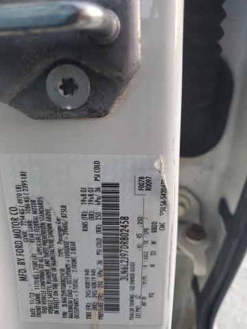 3LN6L2J97DR802458 - 2013 LINCOLN MKZ WHITE photo 12