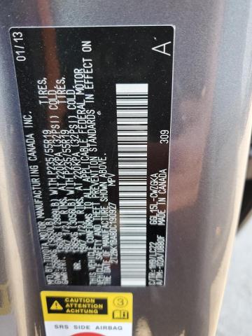 2T2BK1BA8DC190927 - 2013 LEXUS RX 350 BASE GRAY photo 14