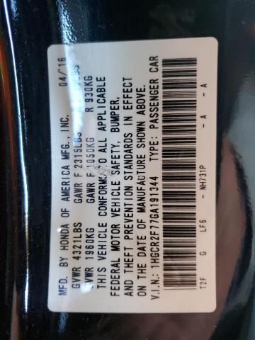 1HGCR2F77GA191344 - 2016 HONDA ACCORD EX 黑色 照片 12